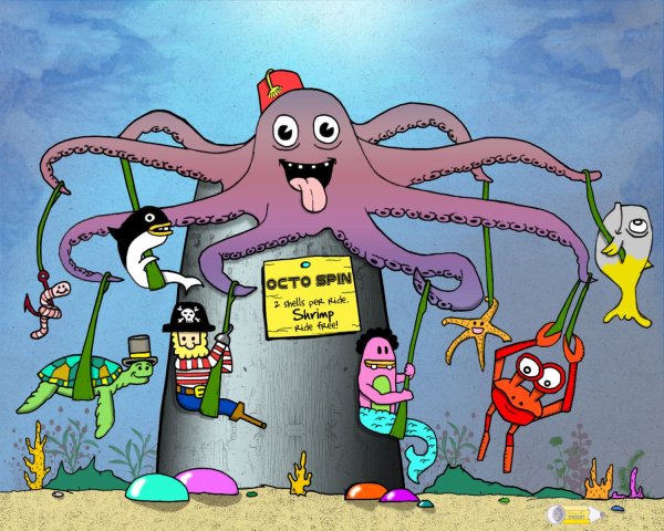 Прикольный осьминог