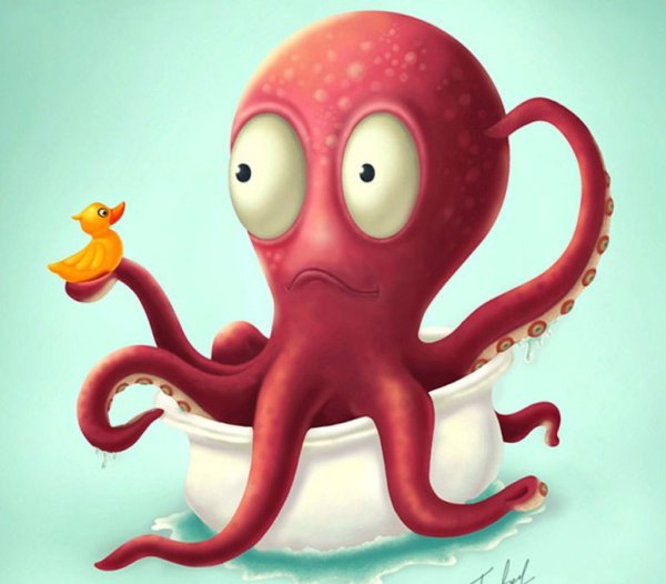 Веселый осьминог