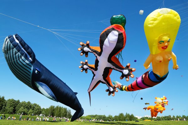Фестиваль воздушных змеев «пёстрое небо» в Москве