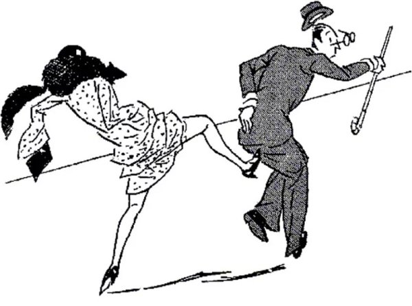 Пинок женщине