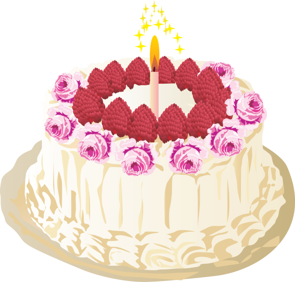 Открытка праздничный торт