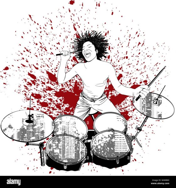 Рок барабанщик арт