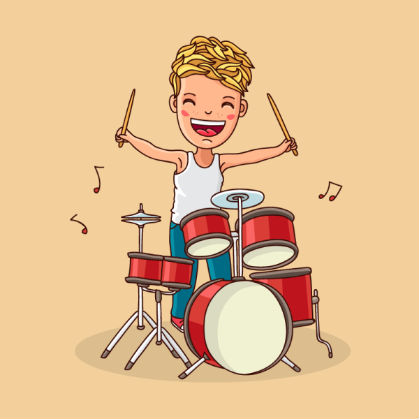 Барабанщик с барабаном для детей