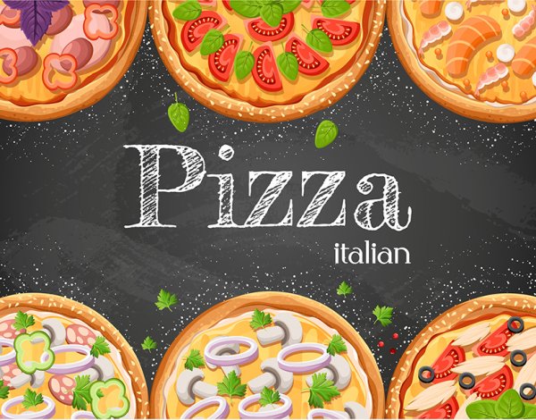 Нарисованное меню пиццерии