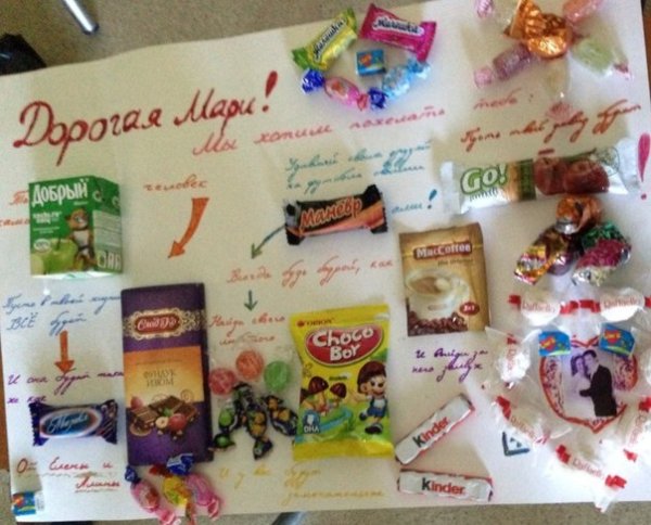 Плакат со сладостями для бабушки