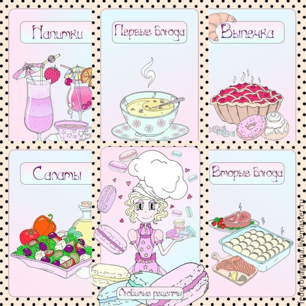 Страницы для кулинарной книги