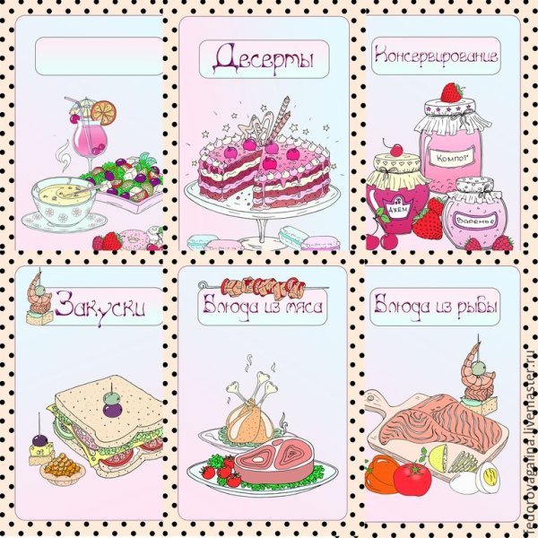 Разделители для кулинарной книги