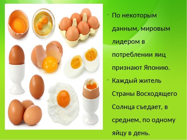 Информация о куриных яйцах