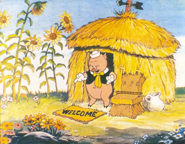 Три поросенка соломенный домик