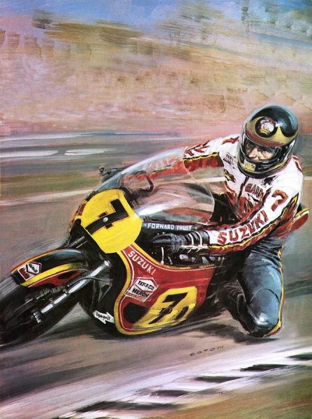 Мотоциклист картина