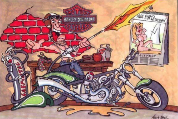 Мотоцикл карикатура