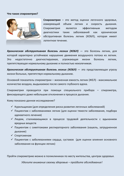 14 Октября Всемирный день спирометрии и легочного здоровья