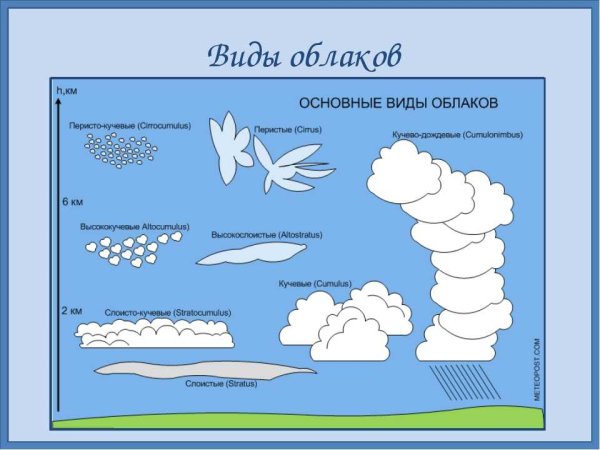 Виды облаков схема