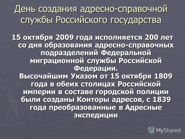 День создания адресно-справочной службы