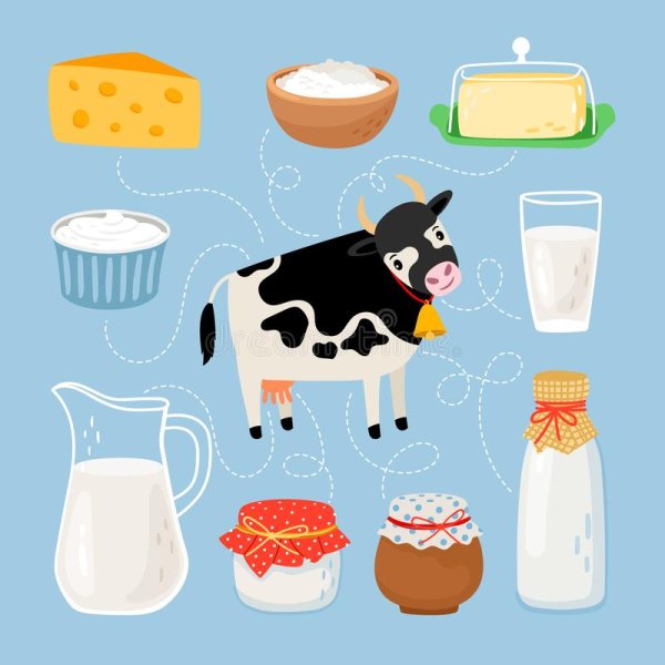 Корова и молочные продукты