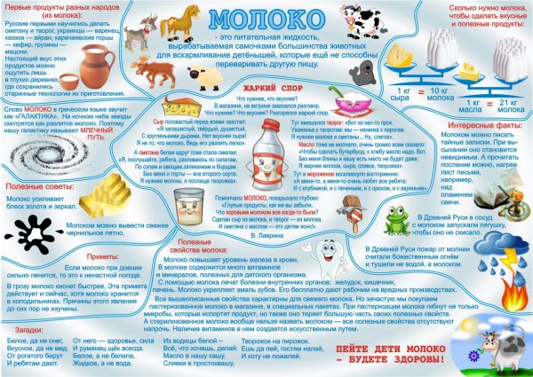 Польза молока для детей