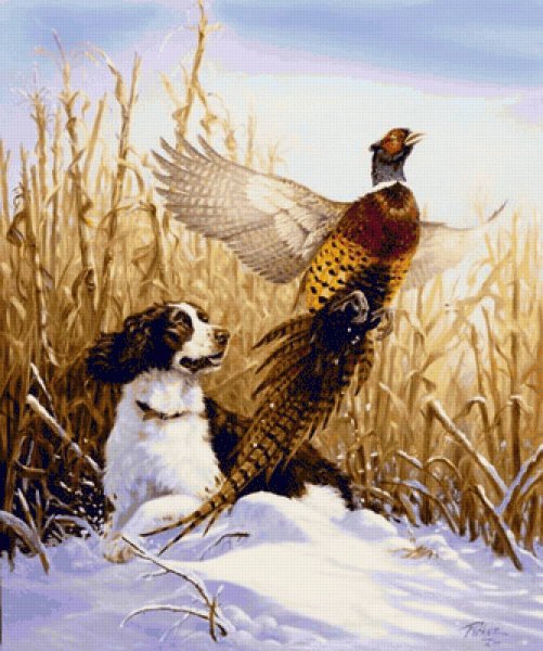 Охота на фазана живопись