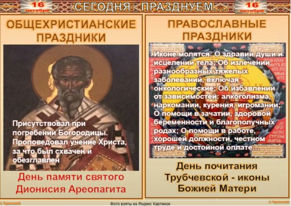 Праздниа 16 октября православный