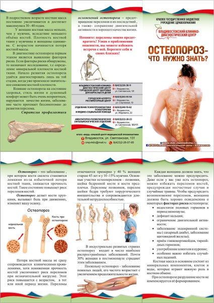 Профилактика остеопороза памятка