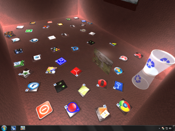 Красивое расположение значков на рабочем столе