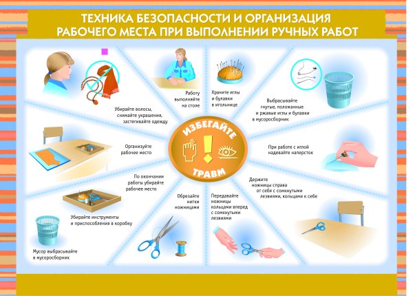 Правила безопасности работы при выполнении швейных ручных работ