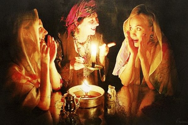 Девушки гадают на Рождество