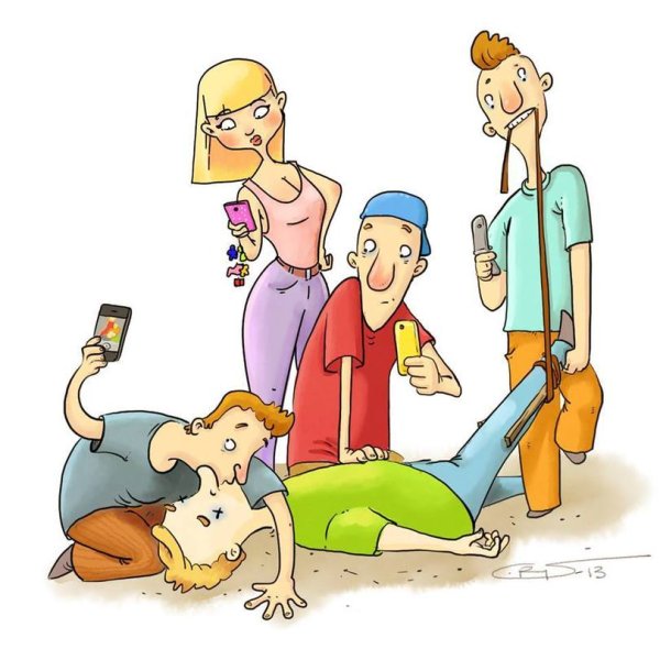 Оказание первой медицинской помощи карикатура