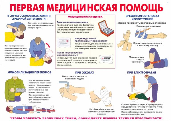 Уголок гражданской обороны первая медицинская помощь