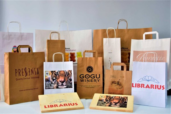 Крафтовые пакеты с цветным нанесением