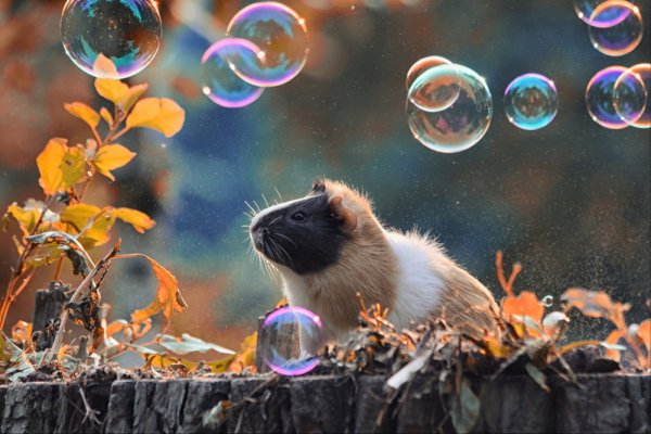 Кот и мыльные пузыри