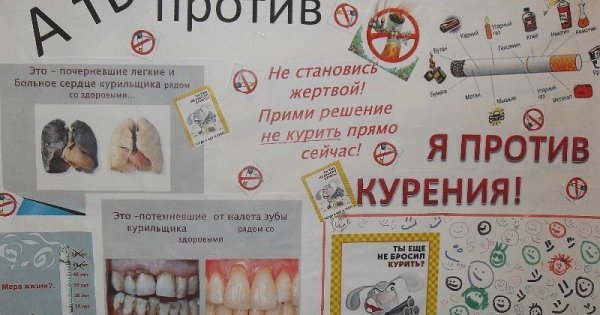 Плакат мы против курения