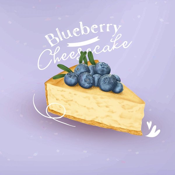 Рисованный черничный чизкейк