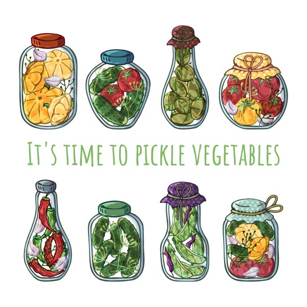 Банка с рисунком овощной