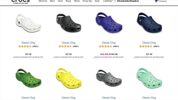 Все название части крокс