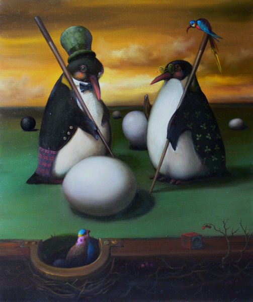 Игорь Лазарев картина бильярд