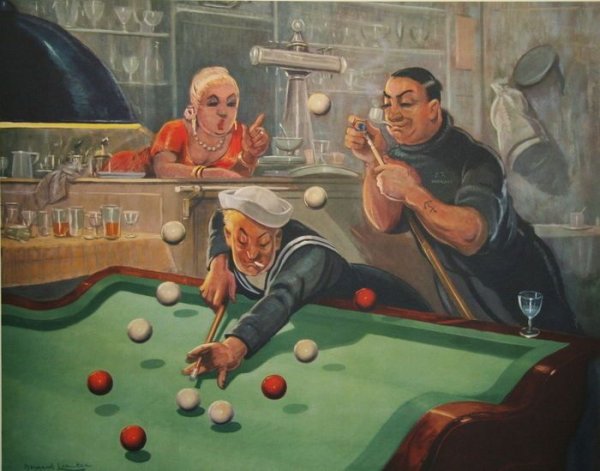 Бильярд в живописи