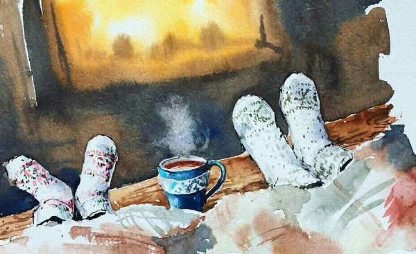 Уют акварель