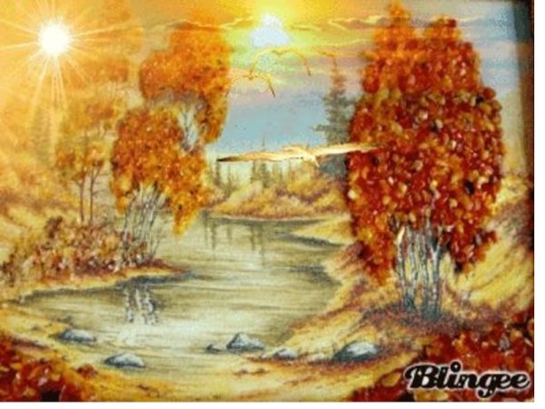 Клин улетающих птиц осень живопись