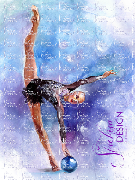 Гимнастка акварель