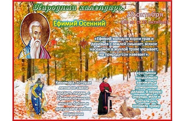 28 Октября Ефимий осенний приметы