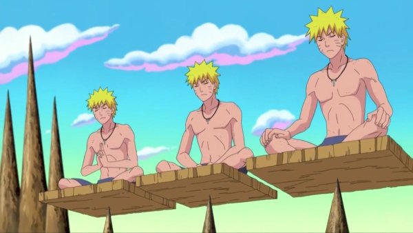 Наруто Узумаки тренируется