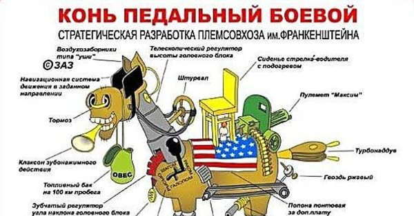 Конь педальный боевой