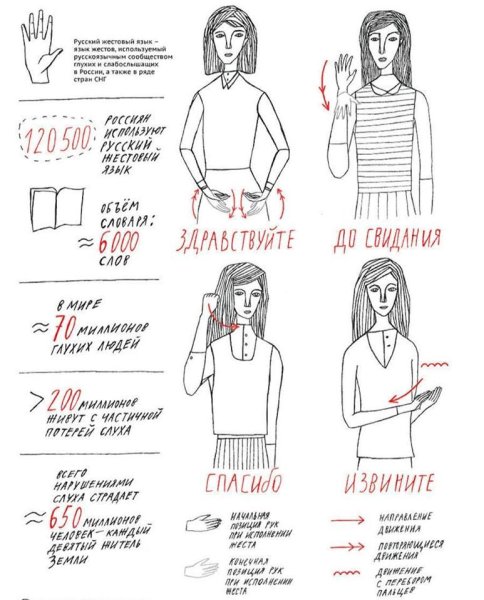Язык жестов глухонемых основные жесты