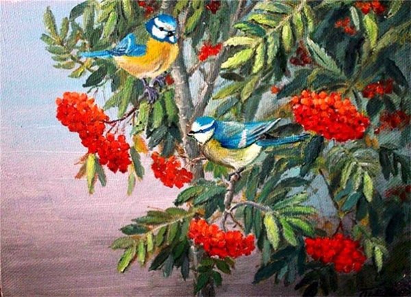 День красной рябины и прилетевших синиц гифки