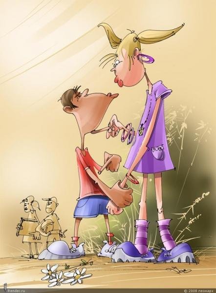 Открытка карикатура с днем рождения