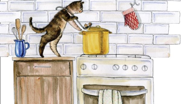 Кот на кухне