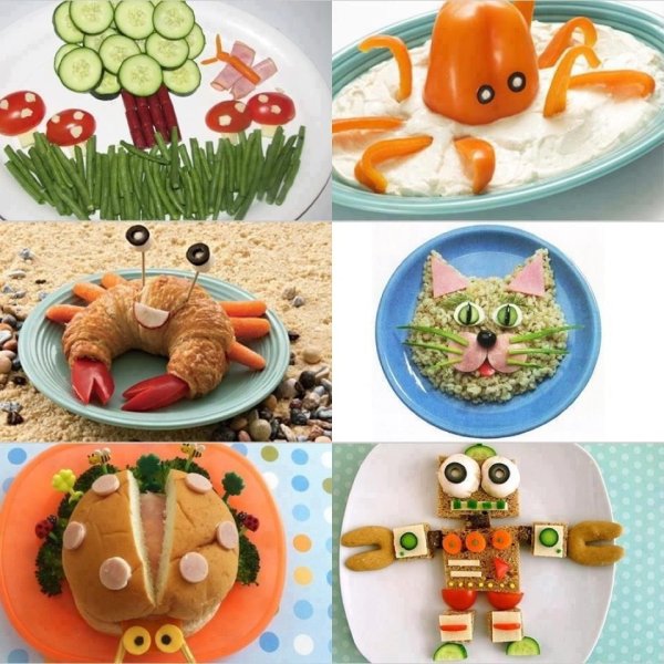 Зверюшки из продуктов для деток