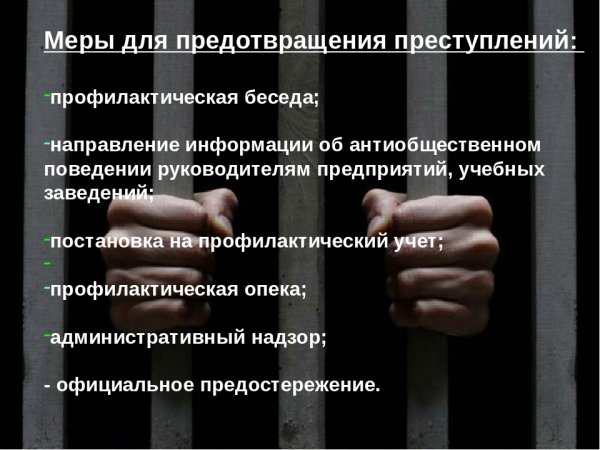 Меры по предотвращению преступлений