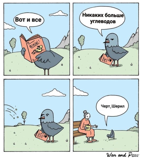 Комикс голубь больше никаких углеводов