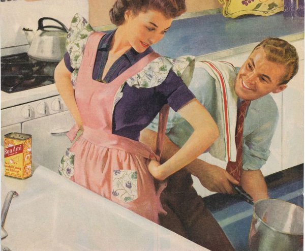 Хозяйка на кухне живопись